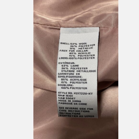 Kate Spade Black Metallic Tweed Wool Blend Coat Jeweled Button Women's S EUC - Picture 5 of 12